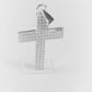 Dije de  Plata .925 en  Forma de  Cruz con Topacio blanco  Mod. DRP013 - Joyería Religiosa