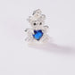 Set de Dije y Cadena de Plata  Ley. 925 - Osito con Corazón con Cadena Fígaro .925
