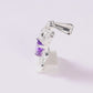 Set de Dije y Cadena de Plata  Ley. 925 - Osito con Corazón con Cadena Fígaro .925