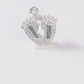 Set de Dije y Cadena de Plata - Pies de Bebé con Zirconias con Cadena Fígaro .925