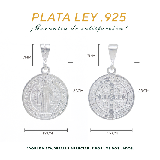 Dije Plata .925 San Benito Mediana Clásica 4.0g